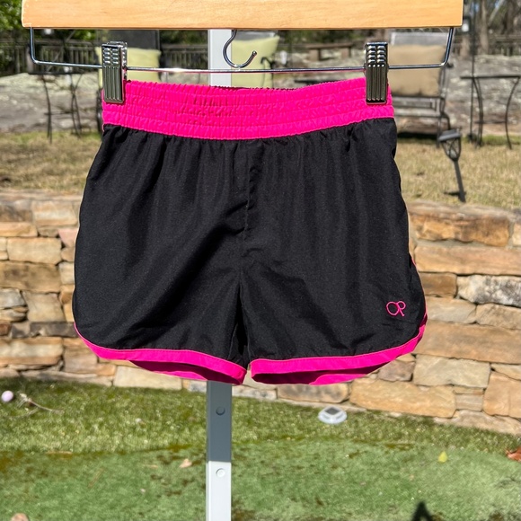 OP Black Girls Shorts with Hot Pink Elastic Waistband and Trim - Picture 1 of 14